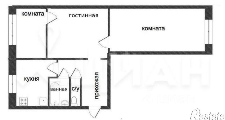 2-комн квартира улица Полярные Зори, 25 к1,  д. 25 к1