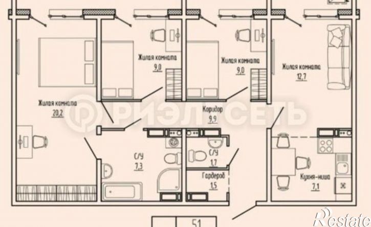 3-комн квартира в новом доме ул Шевченко, 10,  д. 10