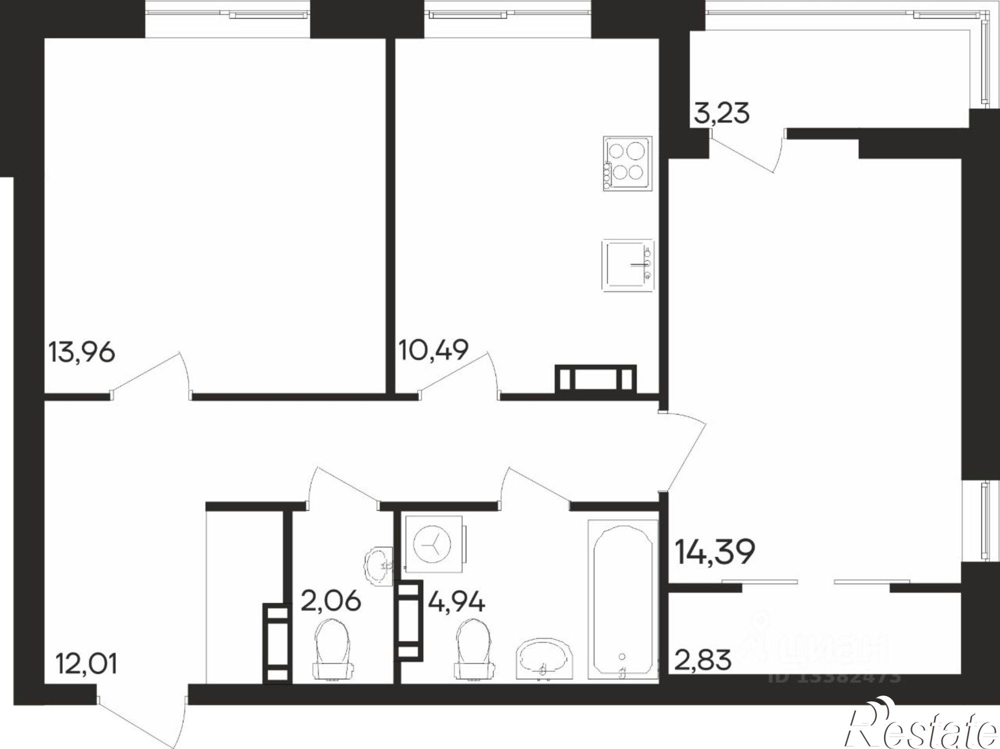 Купить квартиру за 9 906 050 рублей на Молодежный проезд, 16