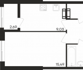 1-комн, 39 кв м, этаж 13/16 Молодежный проезд, 16