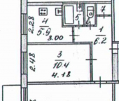 2-комн, 43кв м, этаж 6/6 ул Полярный Круг, 12