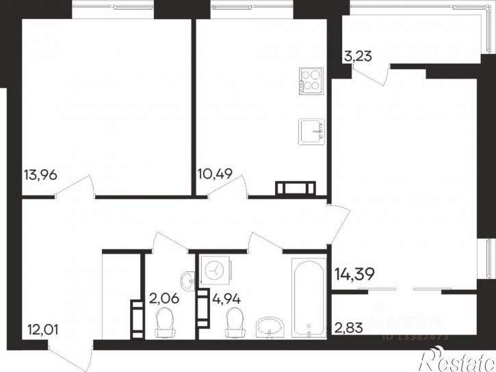 2-комн квартира в новом доме Молодежный проезд, 16,  д. 16