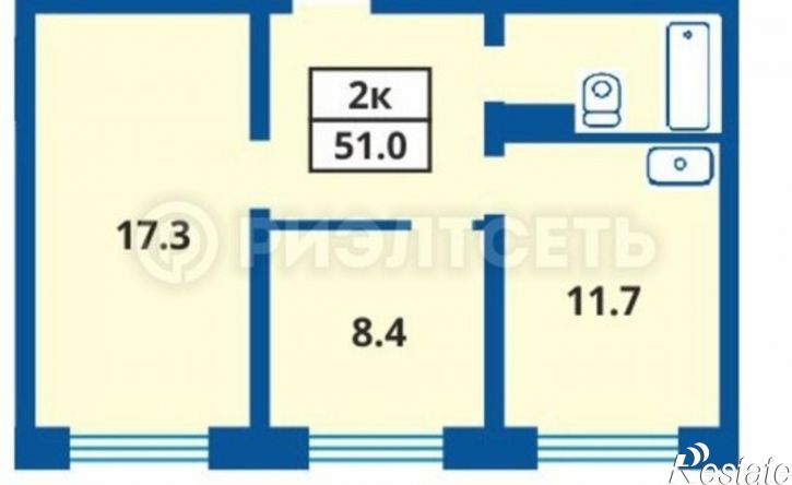 2-комн квартира пр-д Михаила Бабикова, 6а,  д. 6а