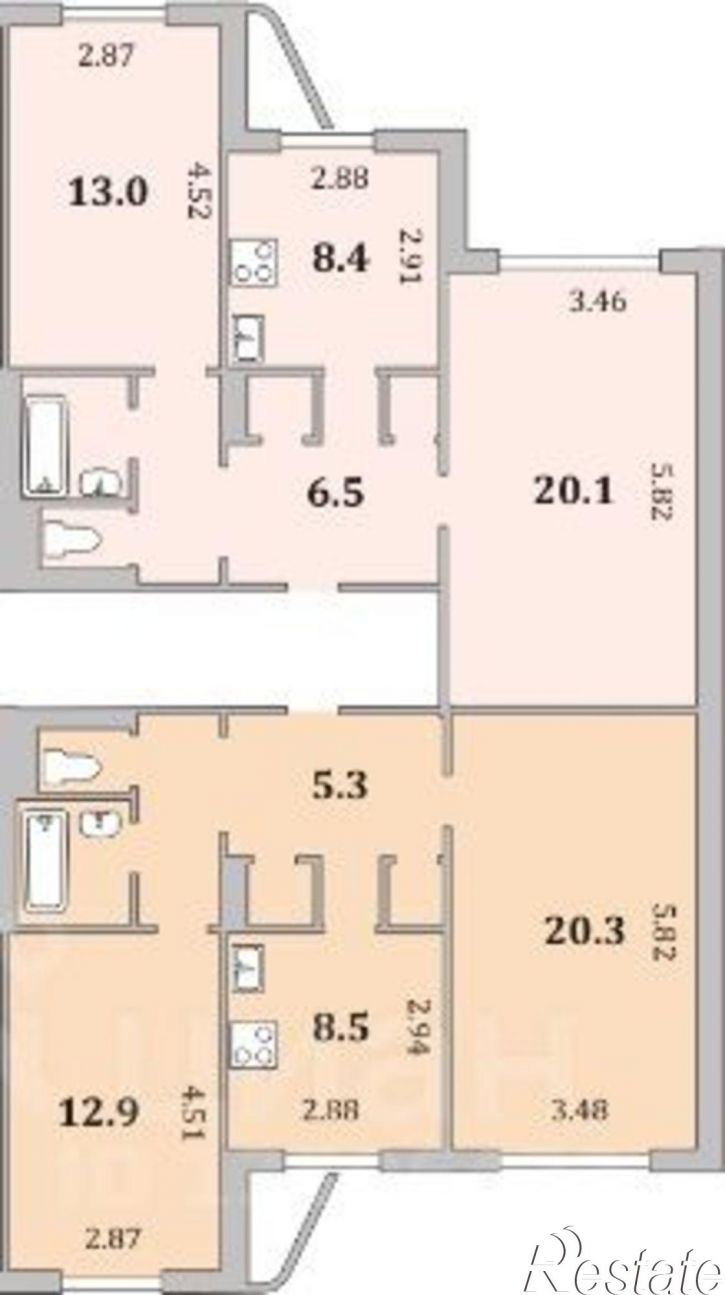 4-комн квартира ул Скальная, 13,  д. 13