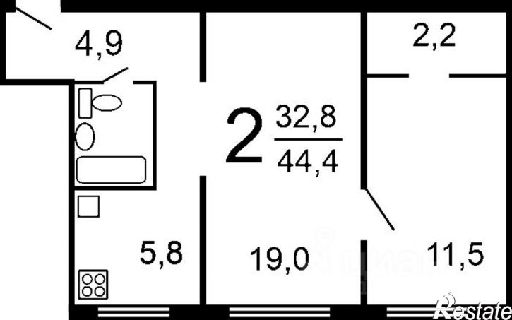 2-комн квартира улица Старостина, 7,  д. 7