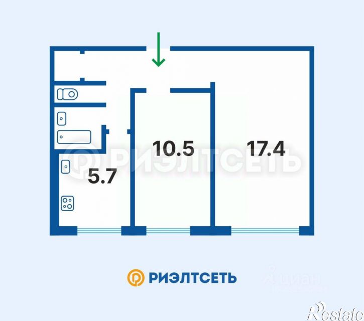 2-комн квартира улица Капитана Пономарёва, 11,  д. 11