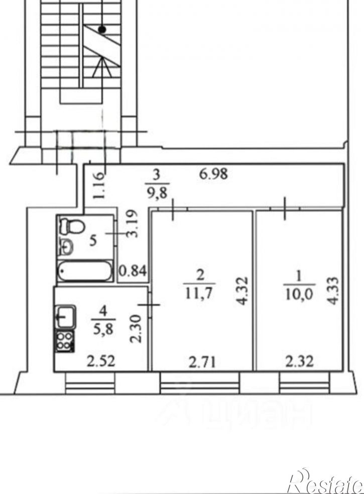 2-комн квартира ул Полярные Зори, 41 2,  д. 41 2,  к. 2