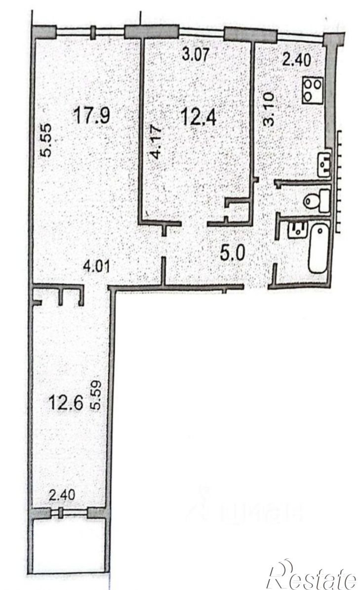 3-комн квартира ул Ломоносова, 2,  д. 2
