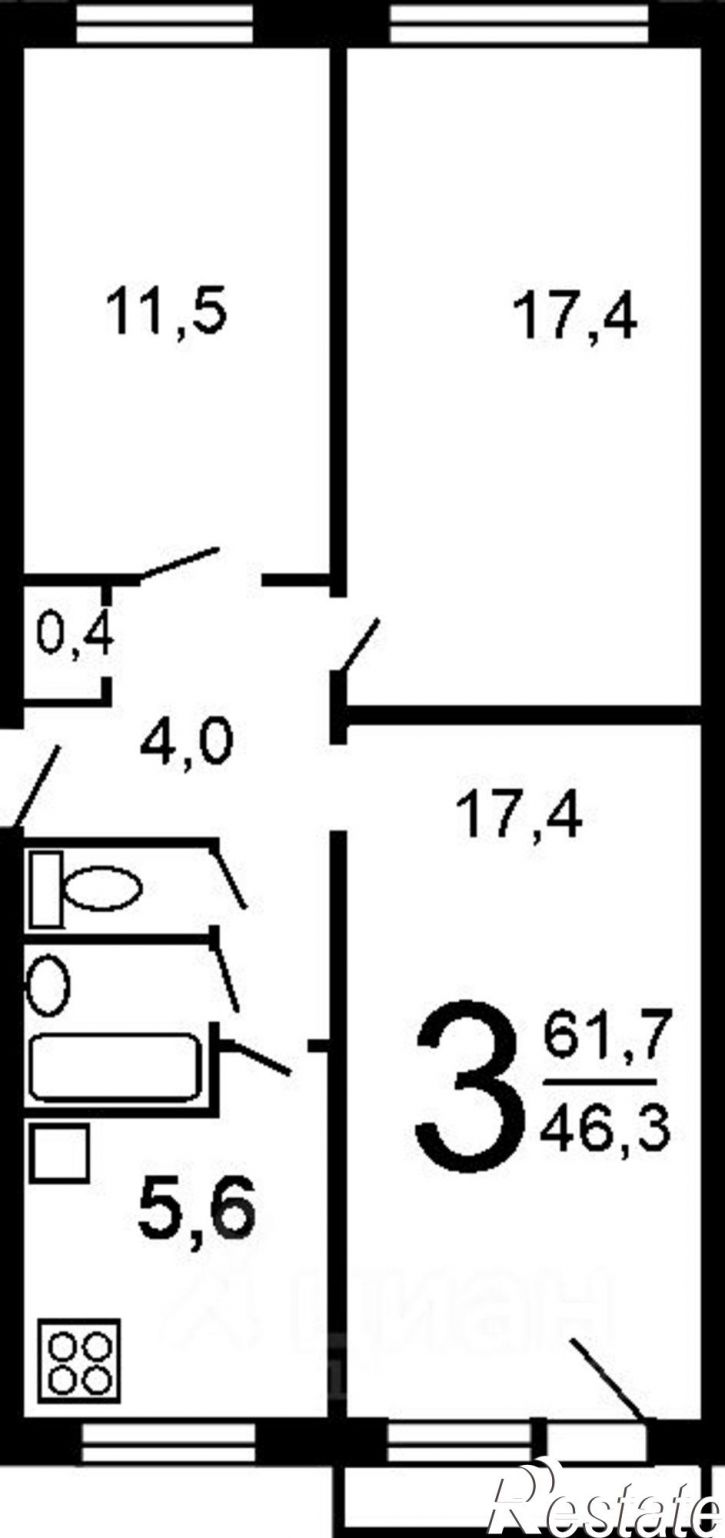 3-комн квартира Верхне-Ростинское шоссе, 25,  д. 25