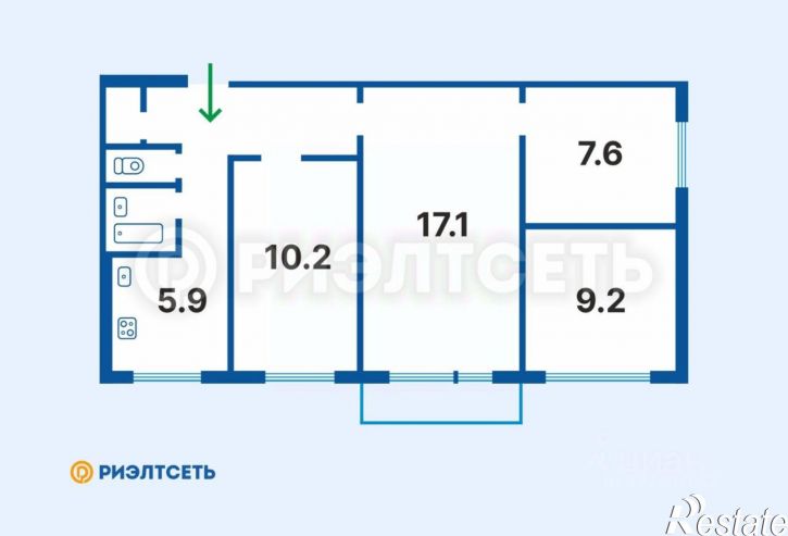 3-комн квартира ул Алексея Хлобыстова, 15,  д. 15