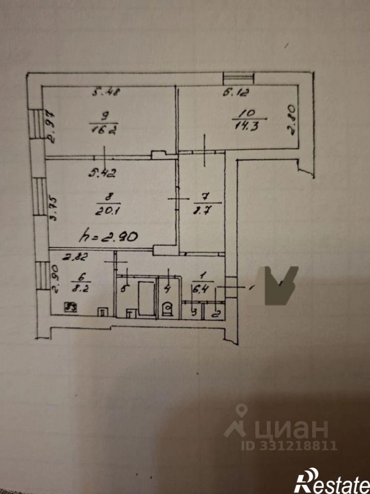 3-комн квартира ул Володарского, 1,  д. 1