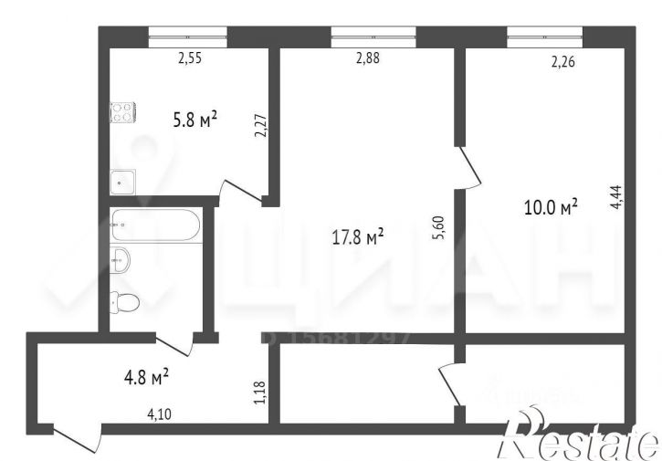 2-комн квартира проспект Героев Североморцев, 35,  д. 35